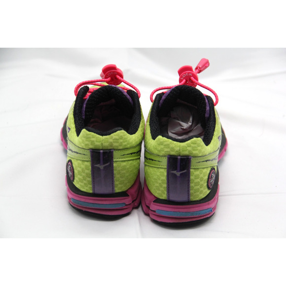 Mizuno Wave Rider 17 Running Shoes Womens Sz 6 Green Purple Pink Mesh - Picture 4 of 7